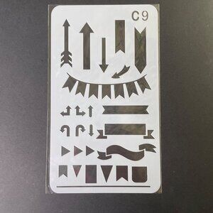 Reusable Art Planner Stencil Arrows Flags Banners Flow Chart Arrows u Mixed Medi